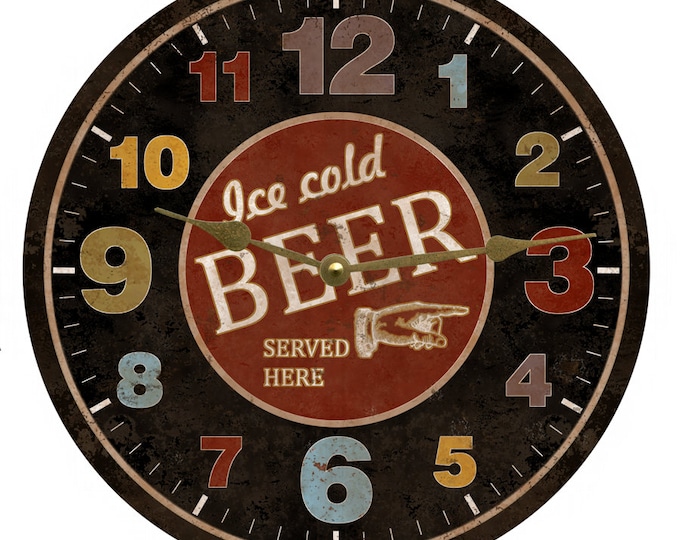 Beer Clock/beer Sign/clock/beer Lovers/bar Sign Etsy