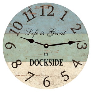 Personalized Beach Clock- Life is Great at the Beach Wall Clock- Beach Clock