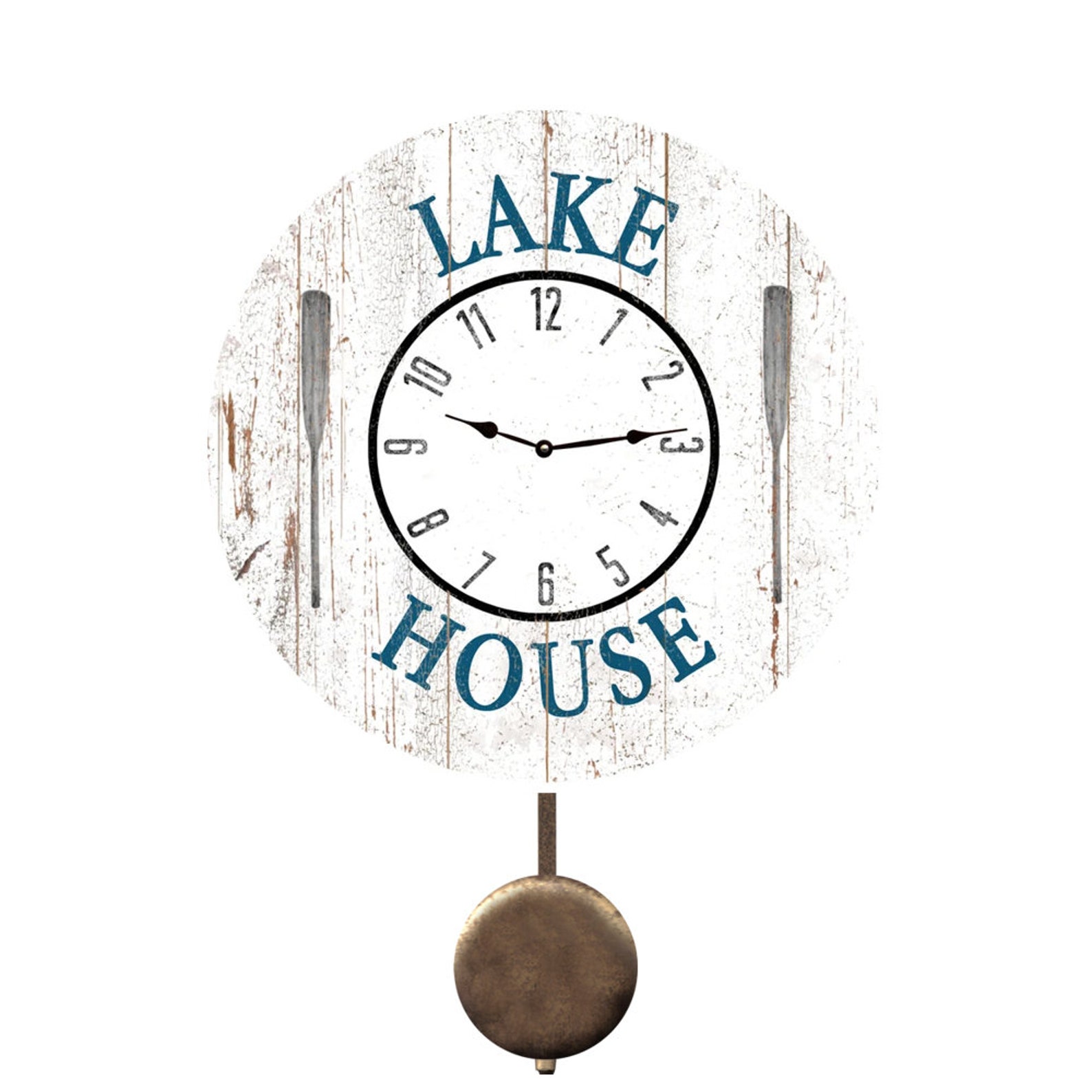 White Lake House Clock Lake House Wall Clock Etsy