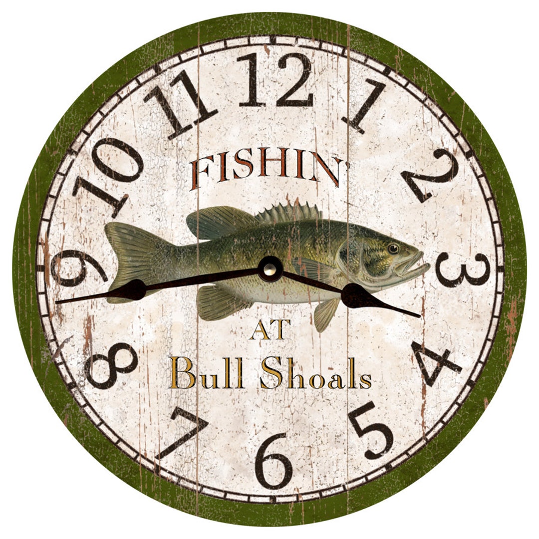 Personalized Bass Fish Clock – Handmade Lake House Decor - Etsy