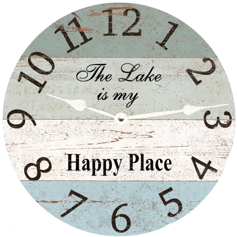 The Lake is My Happy Place Clock Etsy