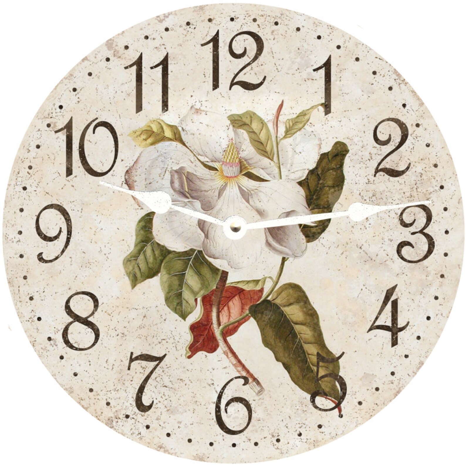Rustic Flower Clock Magnolia Flower Clock Magnolia Clock Etsy