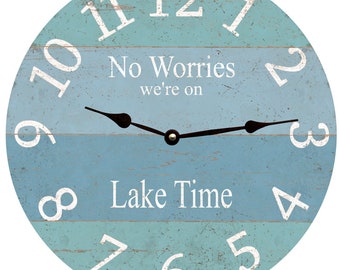 No Worries We're on Lake Time Clock