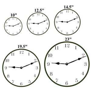 Whatever I'm Retired Clock- Size Chart