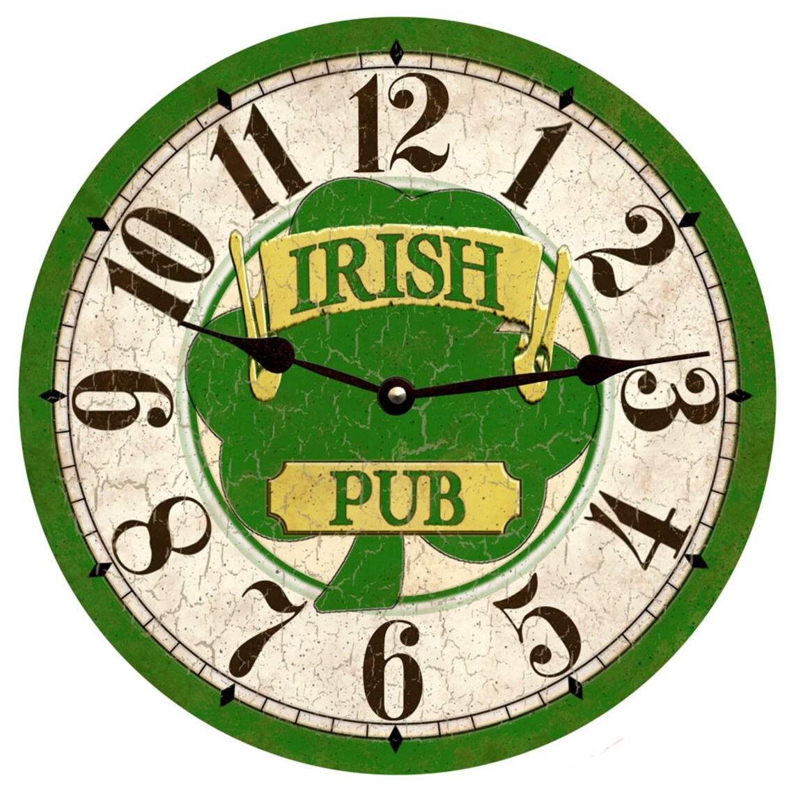 Pub Clock Irish Pub Clock Shamrock Clock Etsy