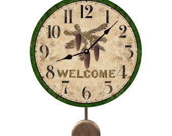 Pinecone Pendulum Clock- Welcome Clock