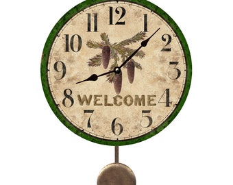 Pinecone Pendulum Clock- Welcome Clock