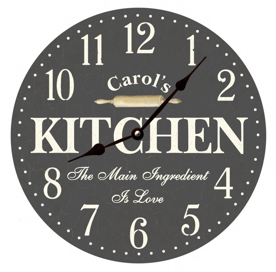  Kitchen Wall Art Custom Order Design Logo Company Name  Personalized Wall Clock Your Products Reloj Pared : Home & Kitchen