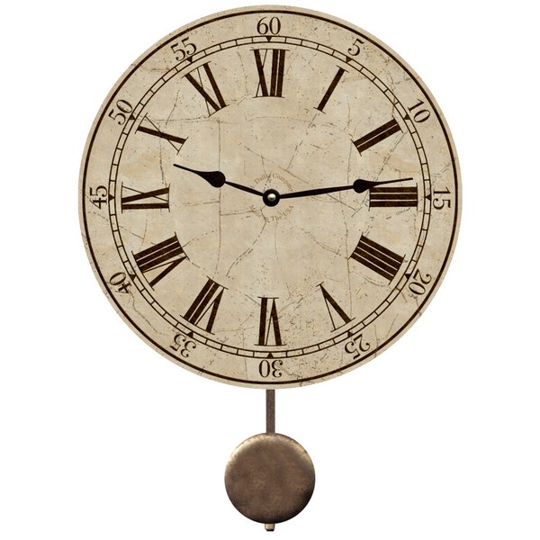 Wall Clock With Pendulum- Beige Clock