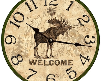 Lodge Clock- Welcome Moose Lodge Clock