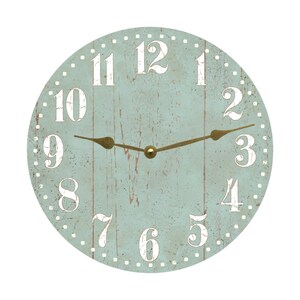 Seafoam Clock Gold Hands