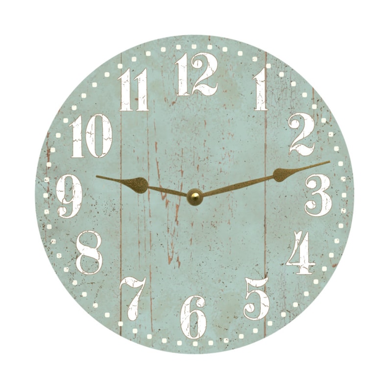 Seafoam Clock Gold Hands