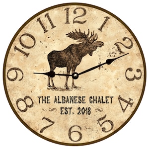 Personalized Moose Clock- Moose Wall Clock