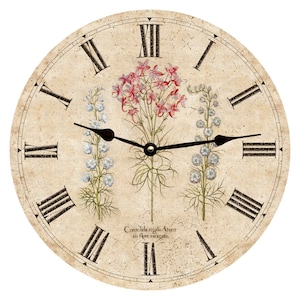 Three Flower Wall Clock Wildflower Clock image 1