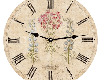 Three Flower Wall Clock- Wildflower Clock