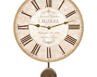 Pendulum Wedding Clock- Personalized Wedding Pendulum Clock
