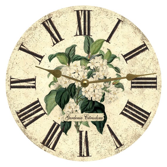 White Flowers Wall Clock | Ultra Quiet Quartz Mechanism | Hand Made in USA Beautiful Crisp Lasting Color | Comes in 8 Sizes | 24-Inch並行輸入 White Wall Clock WHITE Clock White Flower Unique Home Decor Flower