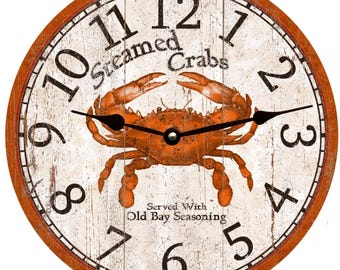 Steamed Crabs Clock: Perfect Decor for Coastal and Seafood Kitchens