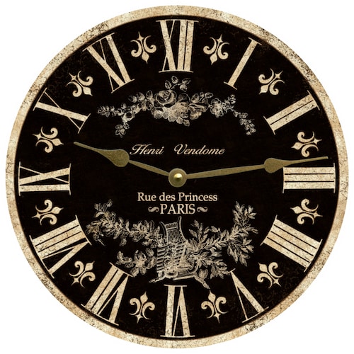 Black Toile French Wall Clock Etsy
