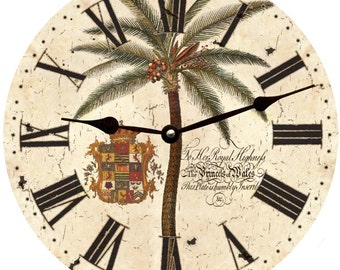 Rustic Palm Tree Clock- Palm Tree Clock