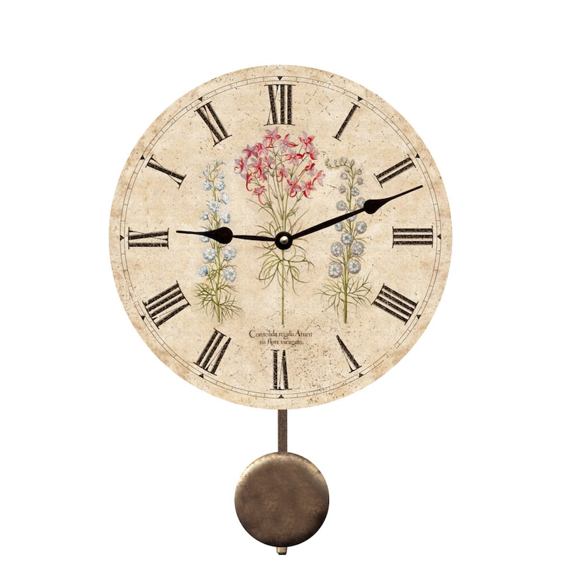 Three Flower Wall Clock Wildflower Clock image 5