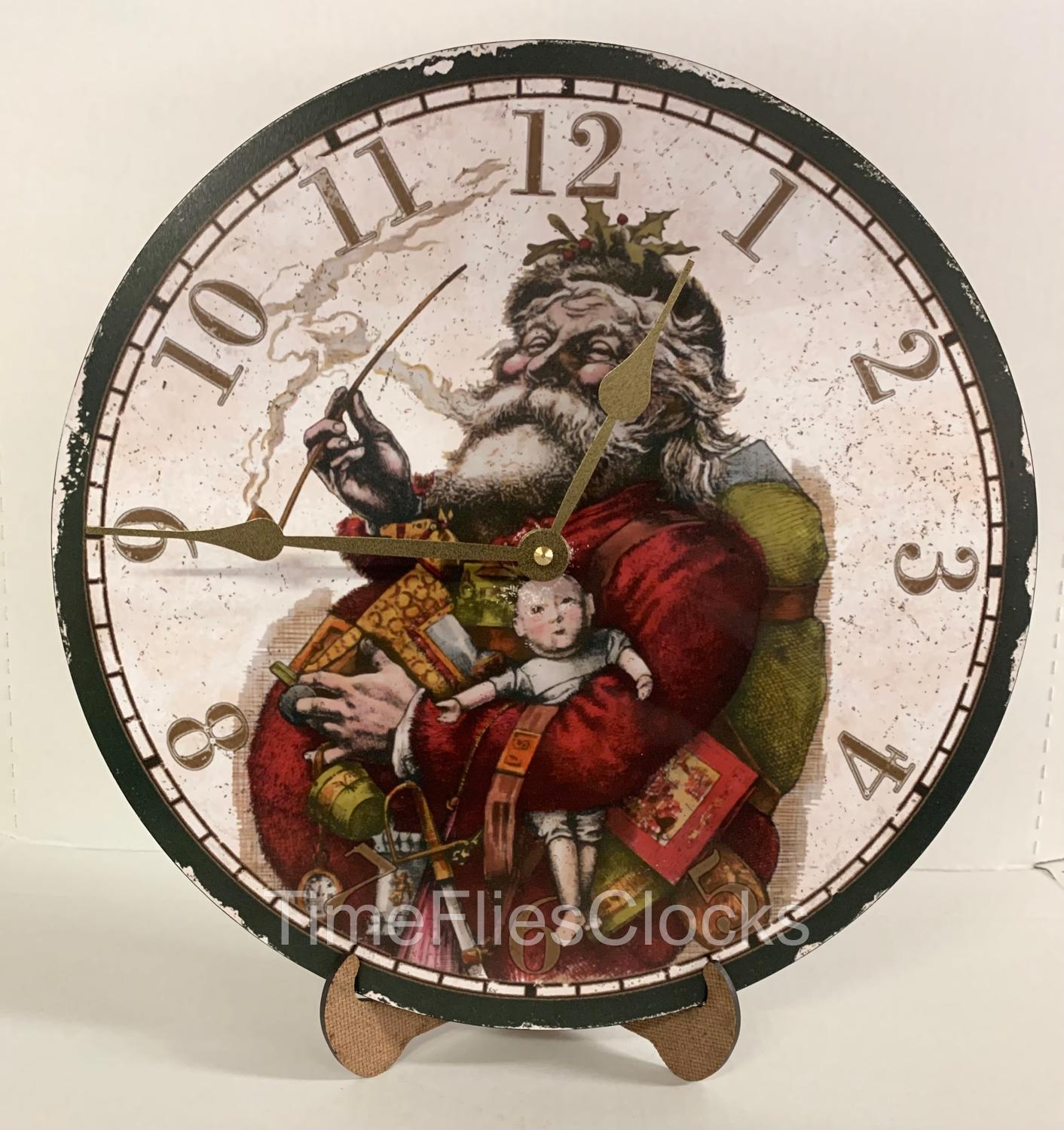 ヴィンテージ サンタクロース 壁掛け時計 It's Christmas Time
