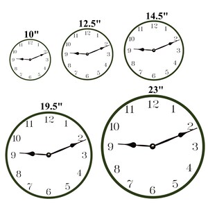 Time Flies Clock- Size Chart