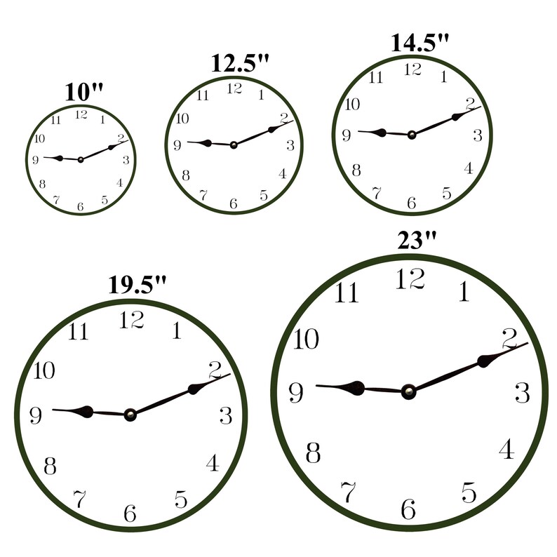 Time Flies Clock- Size Chart