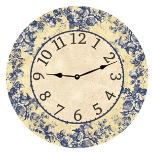 Floral Clock- Blue Floral Toile Clock
