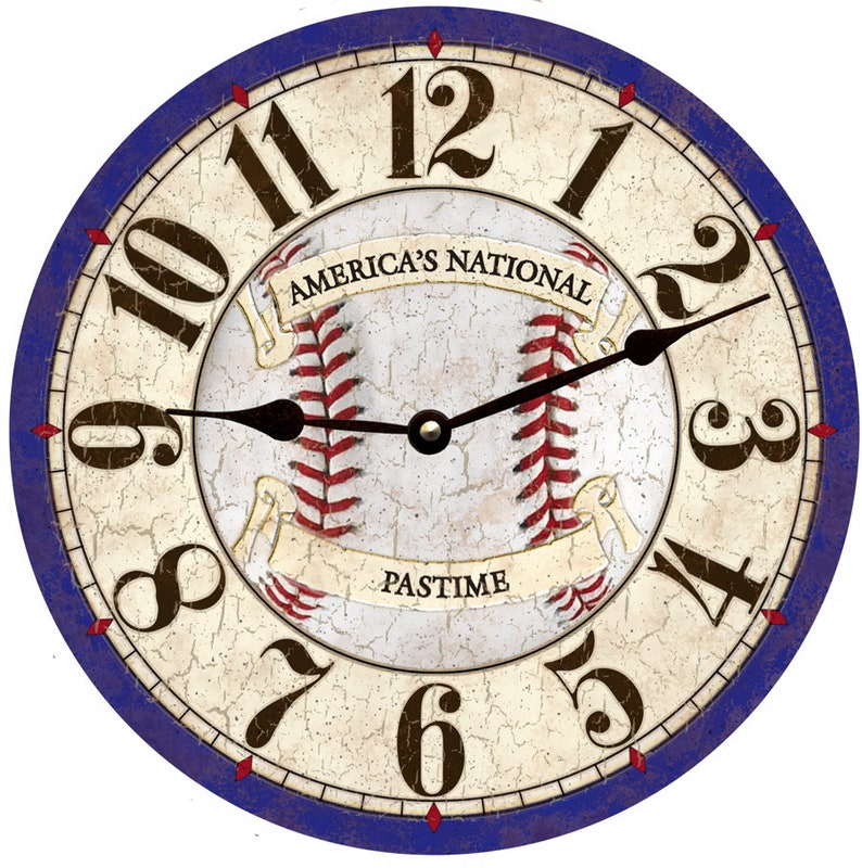 Baseball Clock Baseball Themed Clock Etsy