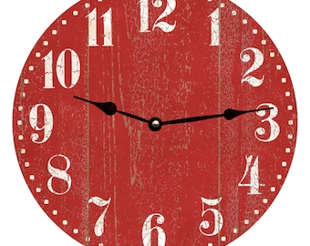 Rustic Red Clock- Barn Red Clock