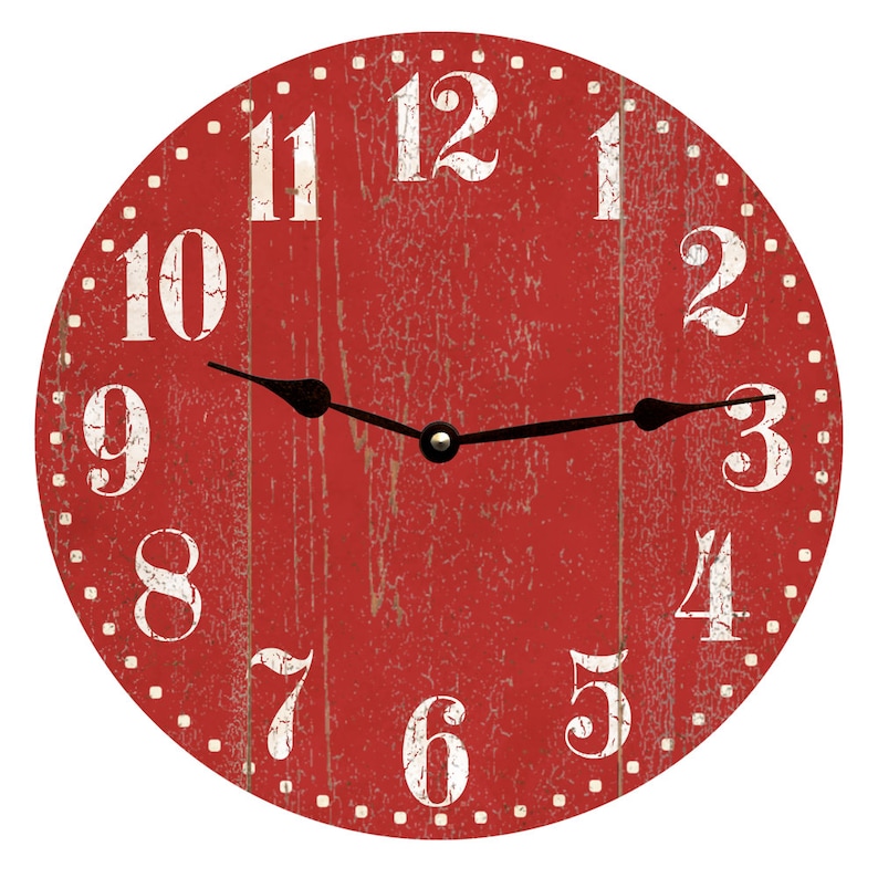 Rustic Red Clock Barn Red Clock Etsy