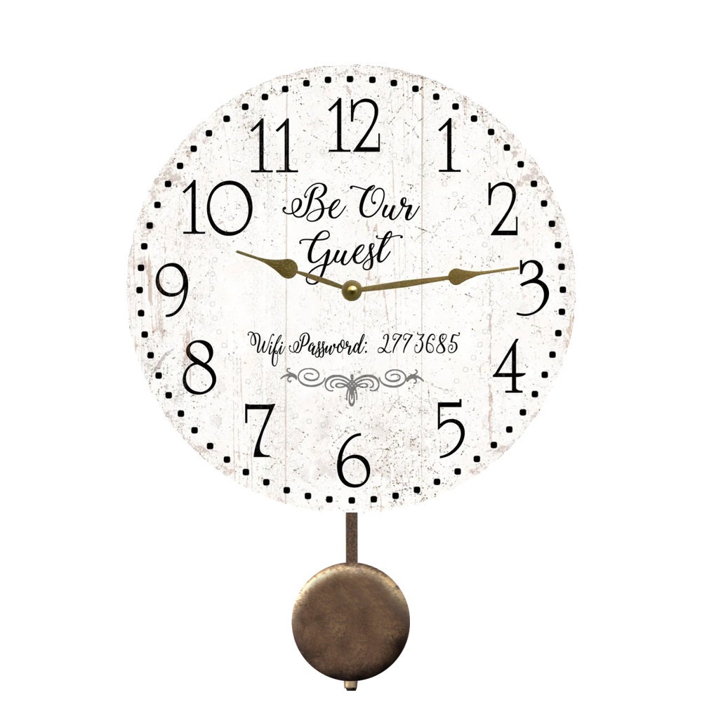 Guest Room Clock Personalized Wifi Password Be Our Guest Etsy