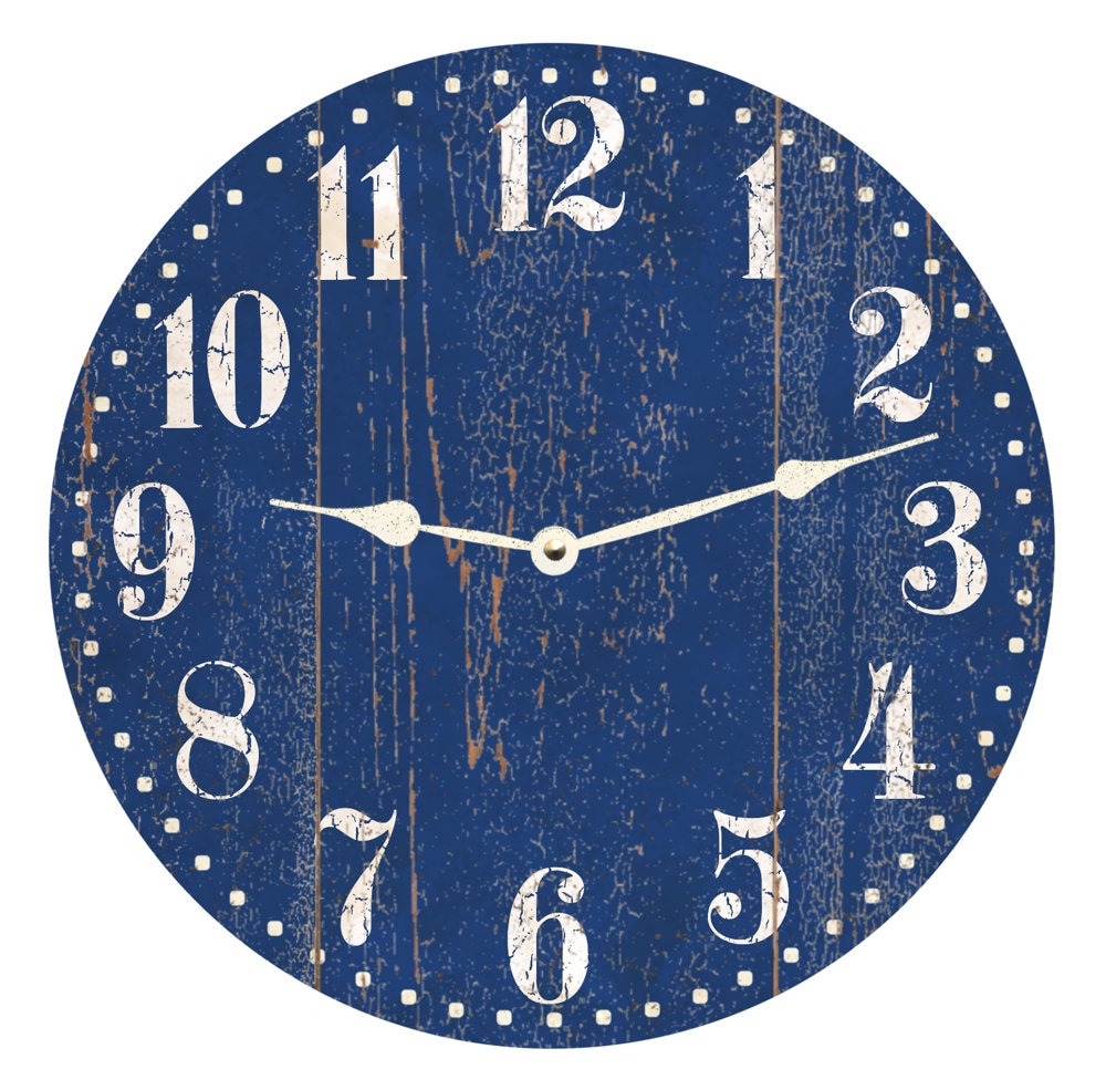 Rustic Blue Clock- Blue Clock - Etsy