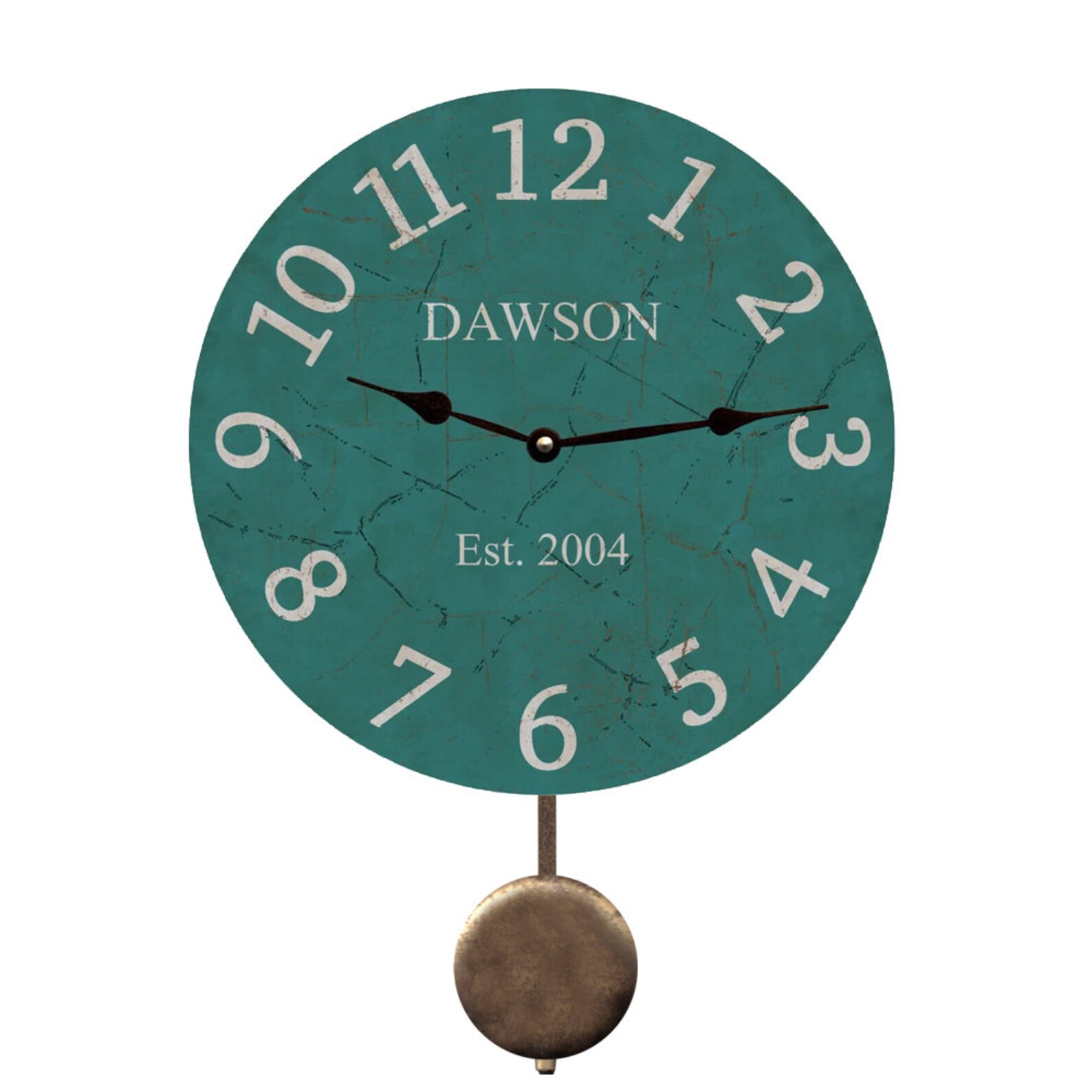 Personalized Teal Wall Clock Etsy