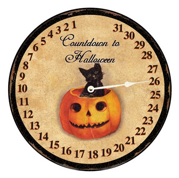 Countdown to Halloween Clock Faux Clock Etsy