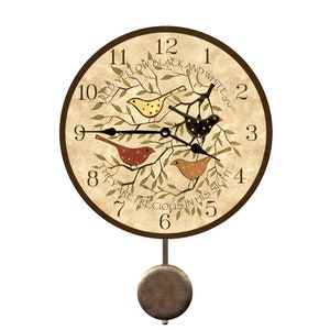 Horloge oiseau de la paix - Précieuse horloge à pendule à ses yeux