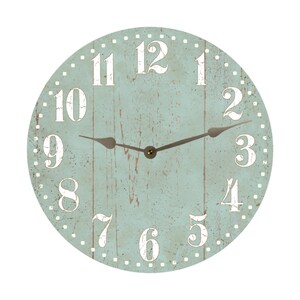 Seafoam Clock Silver Hands