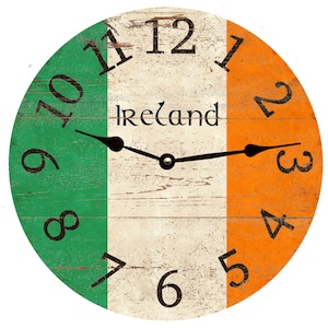 Rustic Ireland Flag Clock