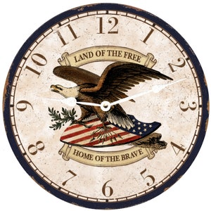 Eagle Wall Clock with white hands
