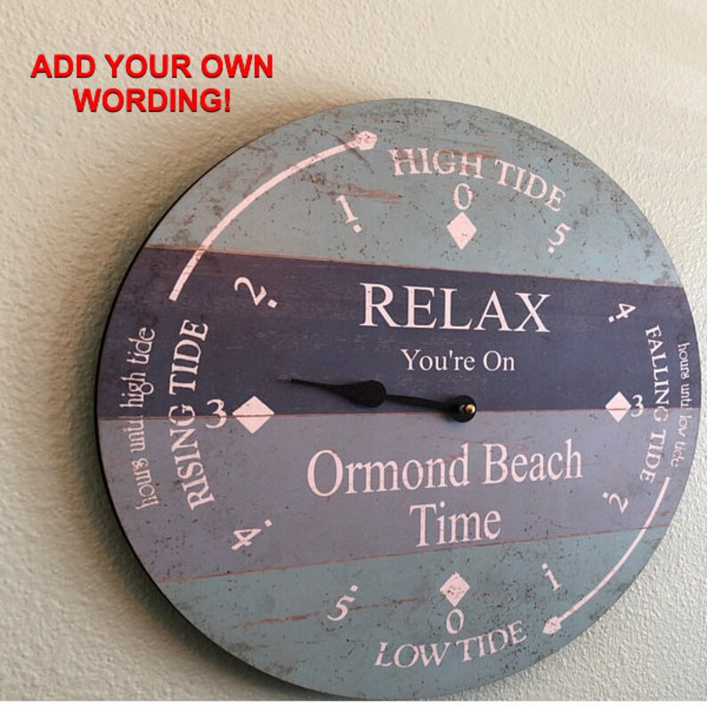 Beach Tide Clock Personalized Tide Clock Etsy