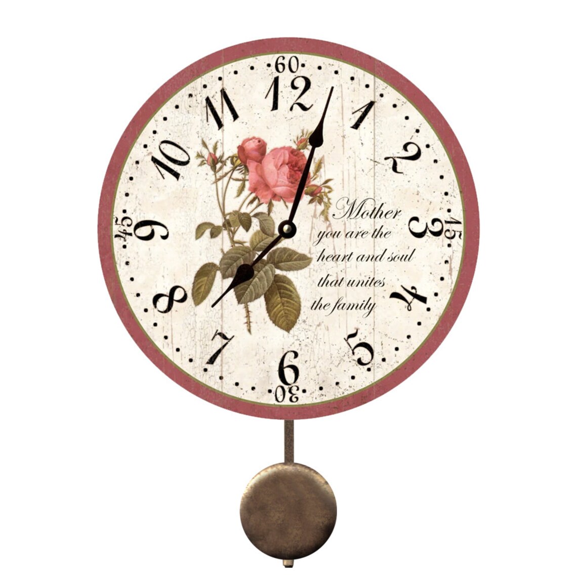 Rose Clock Personalized Rose Clock Etsy