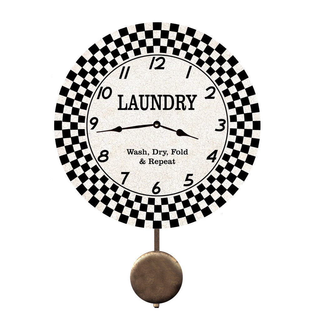 Personalized Laundry Clock- Classic Retro Laundry Clock - Etsy