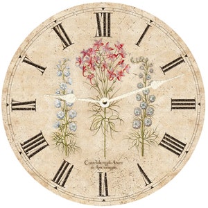 Three Flower Wall Clock Wildflower Clock image 2