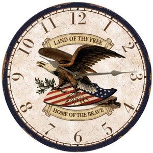 Eagle Wall Clock with silver hands