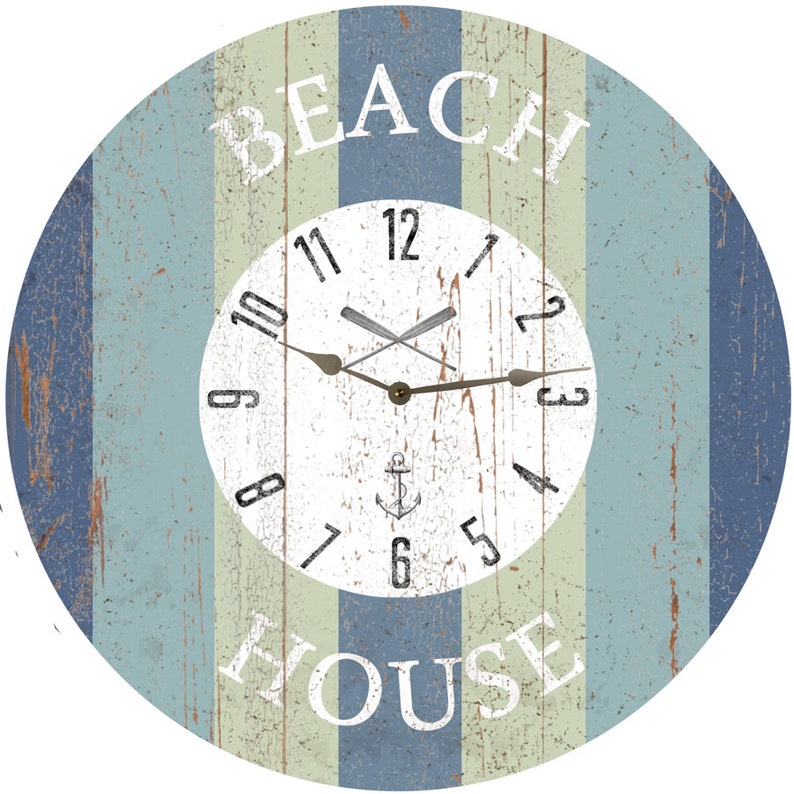 Handcrafted Beach House Clock – Custom Coastal Wall Art