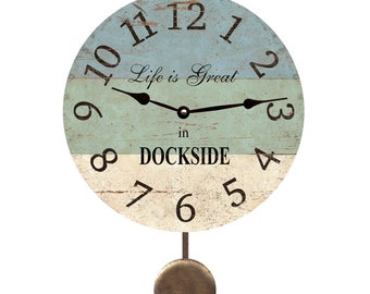 Personalized Beach Pendulum Clock- Beach Wall Clock