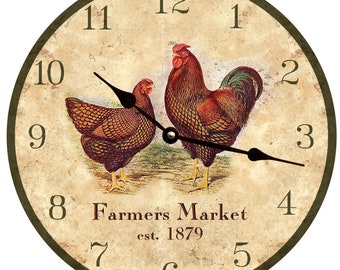 Chicken Clock- Personalized Chicken And Rooster Clock