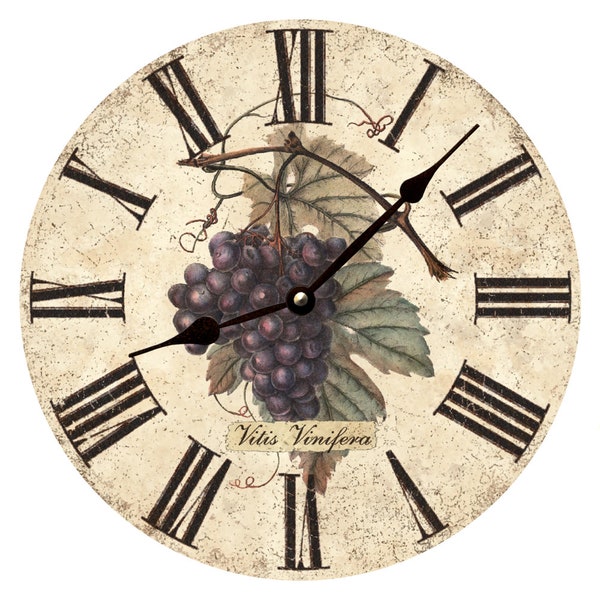 Purple Grapes Clock- Wine Grapes Clock