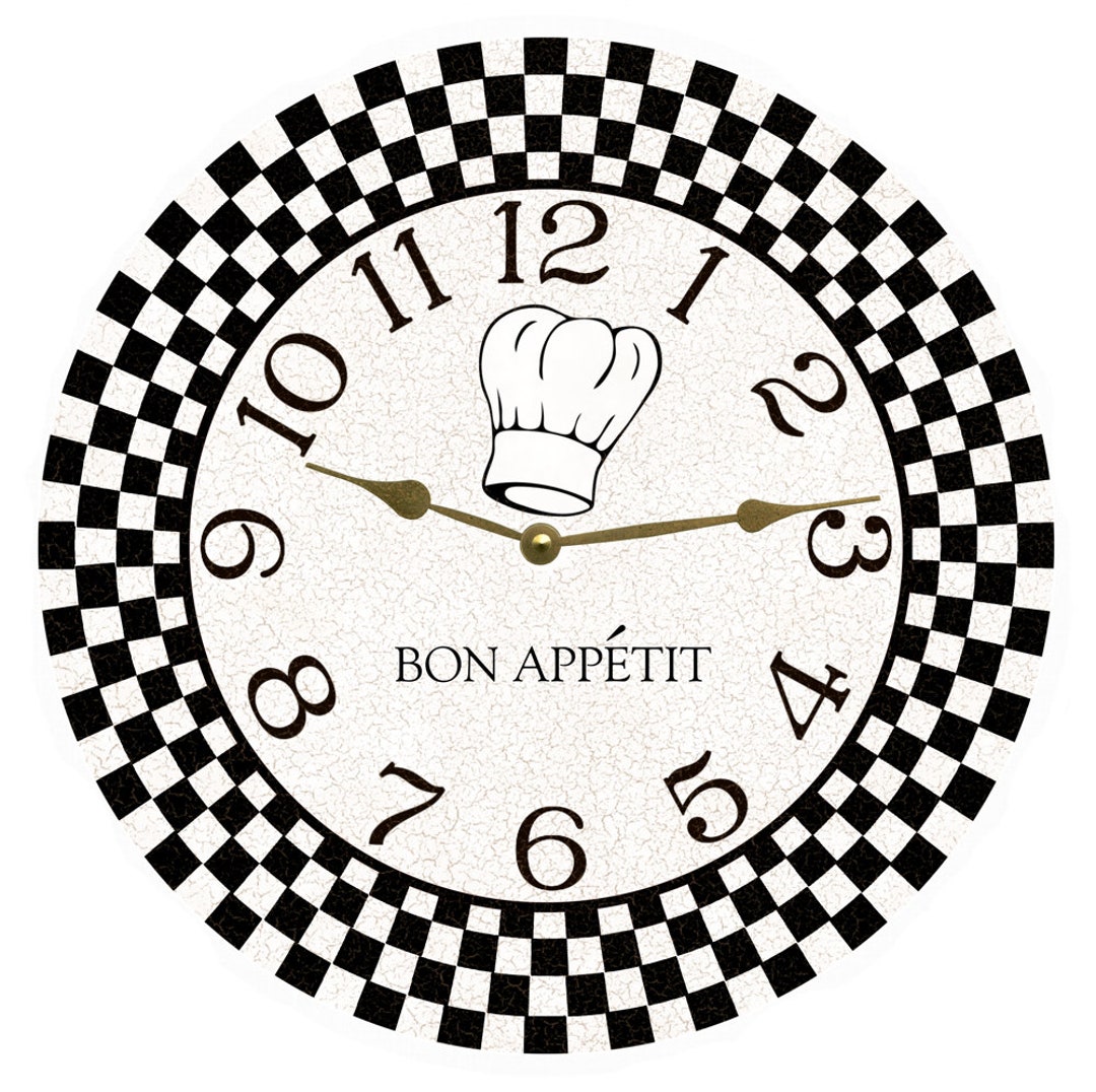 Cooking Clock Kitchen Clock Bon Appetit Clock Etsy